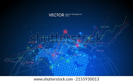 Map World representing the global network line wire frame ไระ้  graph banner on blue background vector illustration