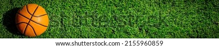 panoramic background of basketball on grass