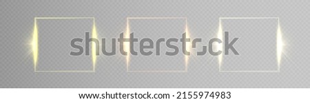 Glowing thin square frame on a transparent background. Perfect design for header, logo and promotional banner. Vector	
 Royalty-Free Stock Photo #2155974983
