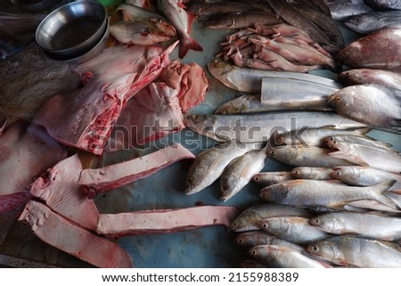 fresh sea fish in traditional market