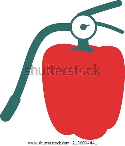 red pepper fire Extinguisher, vector illustration
