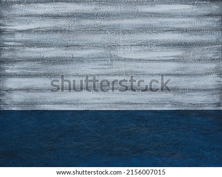 Abstract background of blue concrete and wood blue. Template for design.