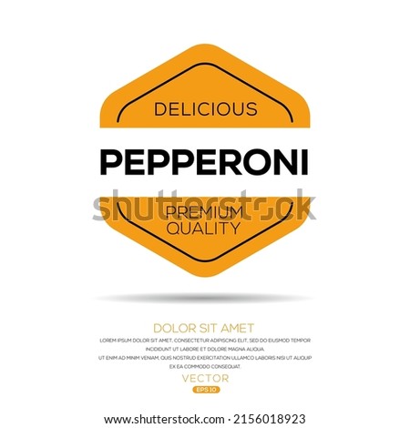 Creative (Pepperoni) logo, Pepperoni sticker, vector illustration. Royalty-Free Stock Photo #2156018923
