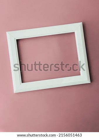 Horizontal art frame on blush pink background as flatlay design, artwork print or photo album concept