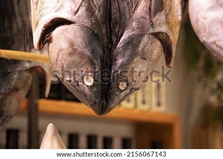 Dried fish at the market detail