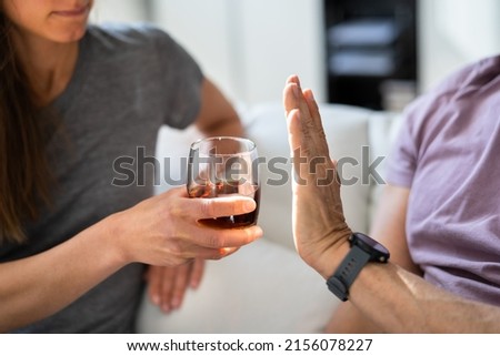 Stop Drinking Alcohol. Refuse Glass Of Whisky. Say No Royalty-Free Stock Photo #2156078227