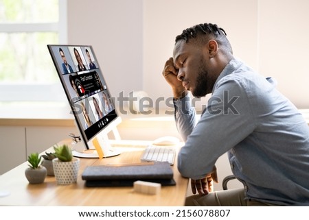 Video Conference Slow Internet Connection. Poor Signal Problem Royalty-Free Stock Photo #2156078807