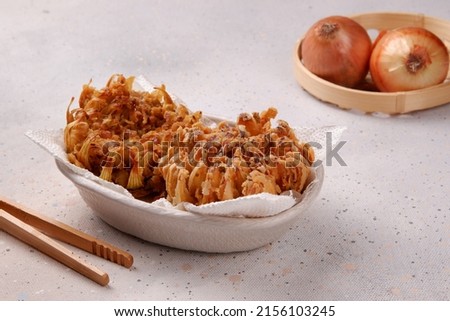 blooming onion or vegetable fritters, made from 