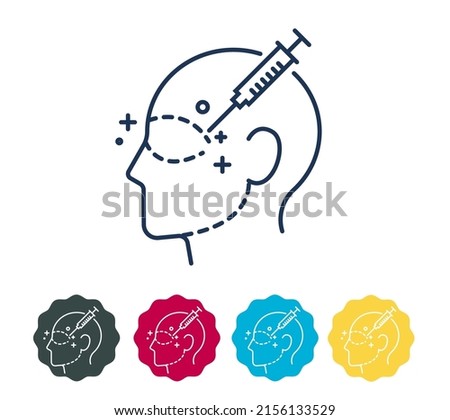 Cosmetic Surgery - Botulinum Toxin Injection - Stock Icon as EPS 10 File