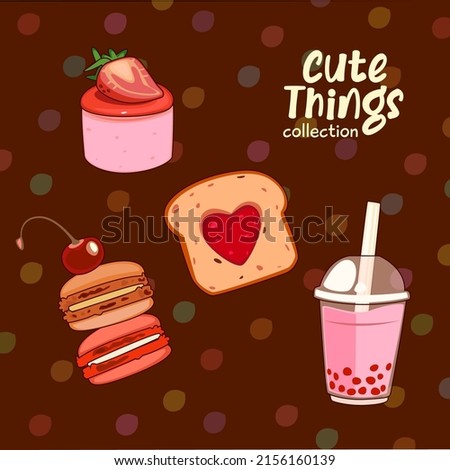 Cute things vector illustration collection