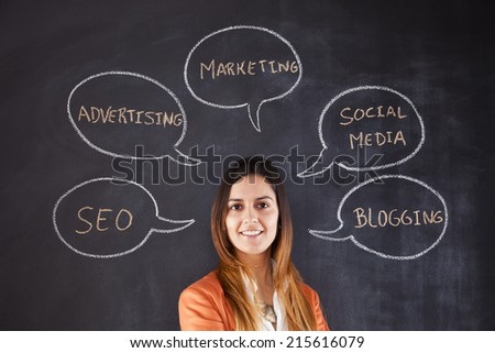 Businesswoman expertise in Marketing and Social Media