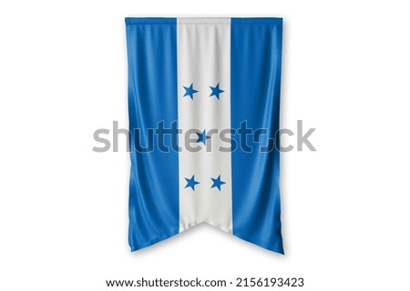 hondures flag hang on a white wall background. - image.