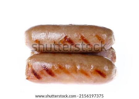 
Sausages, isolated on a white background, close-up pictures
