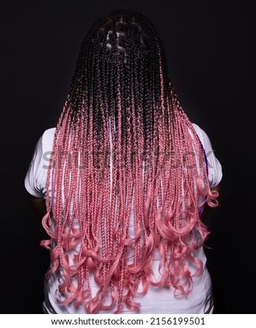 Hair braids hairdo pink style