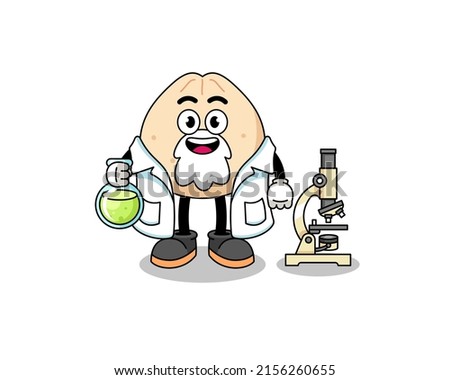 Mascot of meat bun as a scientist , character design