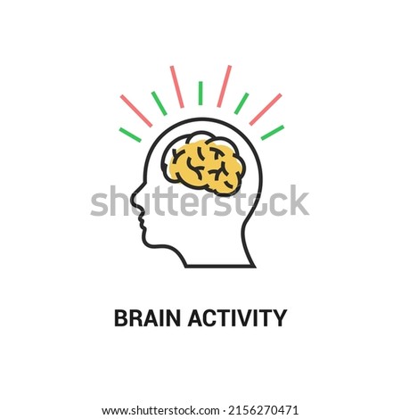 Brainstorm activity vector icon idea. Brain storm lighting power creative concept, mind illustration