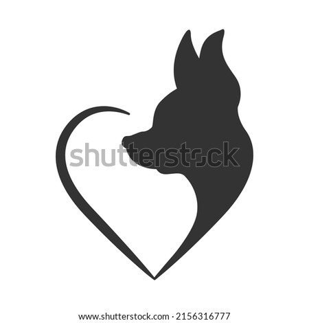 Chihuahua Illustration Clip Art Design Shape. Dog Love Silhouette Icon Vector.