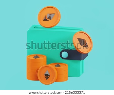 3D Money Saving icon concept. Wallet, bill, coins stack, and credit card on isolate white background, 3d rendering illustration