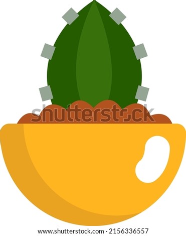 Philosocereus cactus, illustration, vector on a white background.