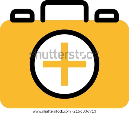 Camping first aid kit, illustration, vector on a white background.