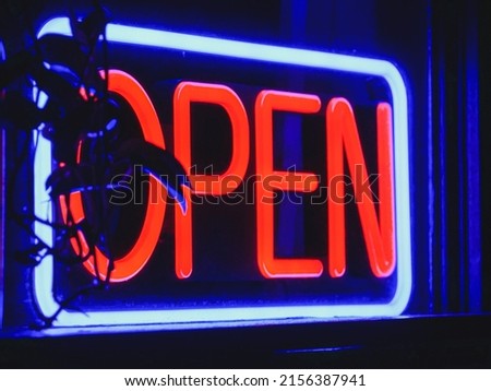 Neon Open Sign Night Commercial
