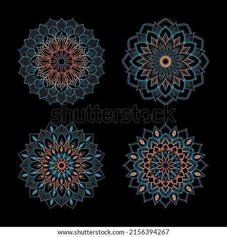 Collections Circular pattern in the form of a mandala for Henna, Mehndi, tattoos. Coloring book page.