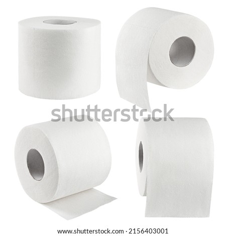 Toilet paper isolated on white background, clipping path, full depth of field Royalty-Free Stock Photo #2156403001
