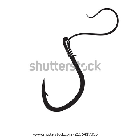 Fishing hook. Vector abstract silhouette