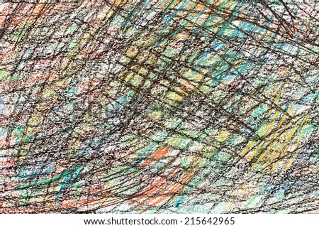 Colored pencil strokes on paper