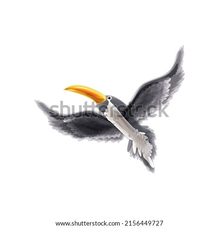 toucan bird watercolor icon isolated