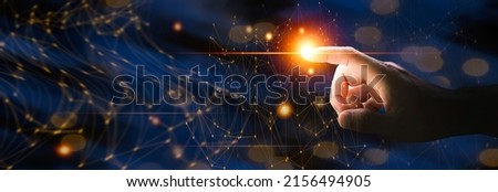 Concept,global internet connection. Men's hands touch the metaverse universe.Digital transformation concept for the next generation of technology. digital transformation internet of things technology Royalty-Free Stock Photo #2156494905