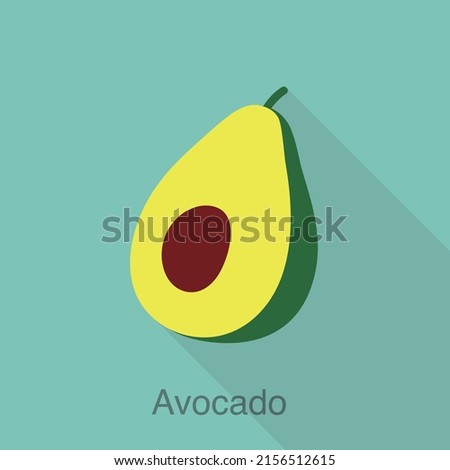 Avocado fruit flat icon, vector illustration