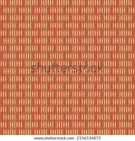 Dense fabric with rectangular shapes marked with short stripes. Carpet in reddish brown tones. Abstract vector.