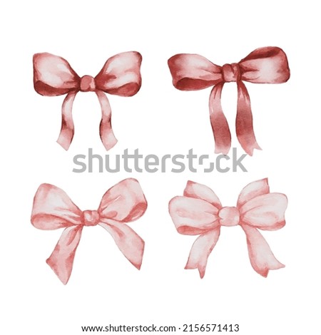 Watercolor pink bow watercolor pink bow