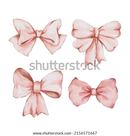 Watercolor pink bow watercolor pink bow
