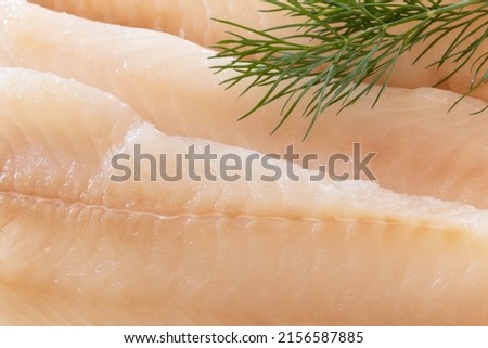 close up of raw halibut fillet