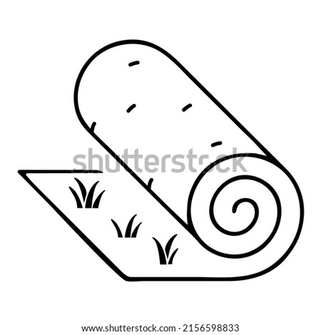 Artificial grass roll icon. Lawn roll representation. Vector illustration of rolled lawn real grass.  Royalty-Free Stock Photo #2156598833