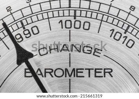 Change in the weather barometer macro detail. Royalty-Free Stock Photo #215661319
