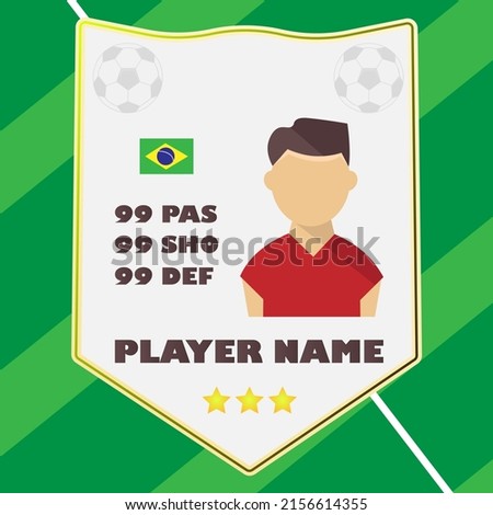 football card for football player. vector illustration