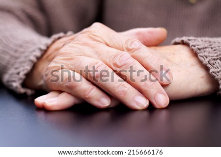 Picture of a wrinkled elderly hand
