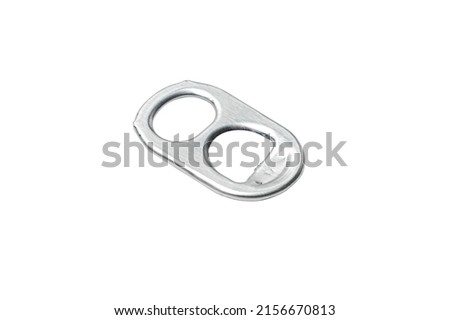 Aluminum Can Opener Pull Tab Lid, Ring-Pull On Isolated on White Background Royalty-Free Stock Photo #2156670813