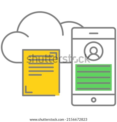 Cloud data storage icon and smartphone synchronization vector