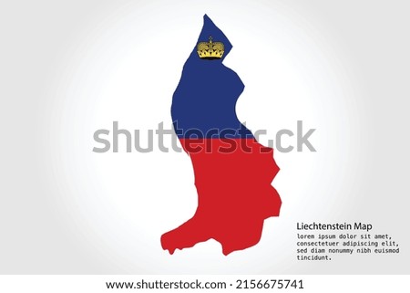 Liechtenstein Map stripes. Vector illustration Color on White Backgound