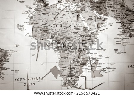 Africa on map travel background texture