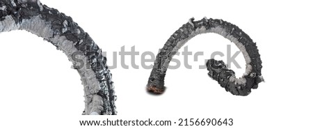 Chemical experiment - "Pharaoh's snake". Experience from dry fuel and calcium gluconate. Royalty-Free Stock Photo #2156690643