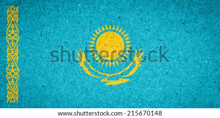 Kazakhstan flag on paper background