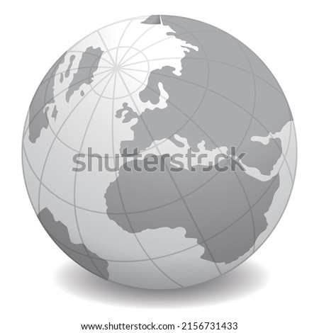 Map material. Sphere earth. Flat design.