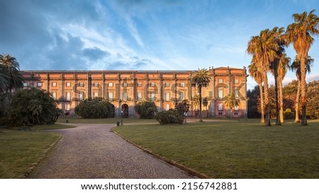 View of the Royal Palace of Capodimonte, Naples, Italy. The palace hosts the National Museum of Capodimonte. Royalty-Free Stock Photo #2156742881