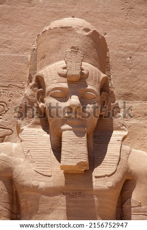 Statue of Ramesses II at Abu Simbel temple, Aswan, Egypt Royalty-Free Stock Photo #2156752947