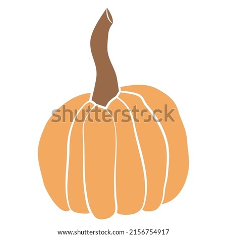 Pumpkin icon vector illustration. Autumn Halloween or Thanksgiving pumpkin symbol in flat design, simple, outline silhouette isolated on white background